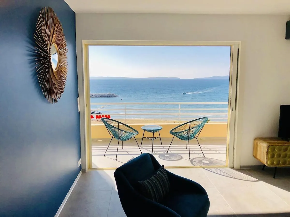 T3 Front De Mer Dernier Etage Vue Mer Petit Havre De Paix Pour Vos Vacances Emplacement Unique Vue Mer Panoramique A 180 Degres Pour Ce T3 En Face De La Plage Front De Mer Vue Sur Les Iles 5 Et Dernier Etage Avec Ascenseur 르 라방두 0*,
